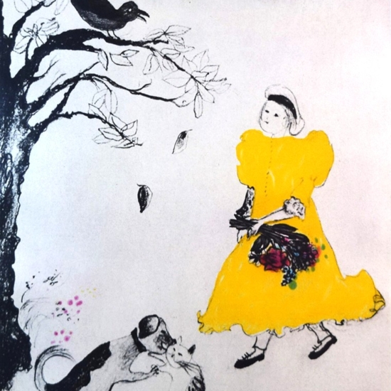 フジコ・ヘミングの絵画作品　タイトルは、黄色のワンピース